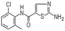 Molecular structure of 2-Amino-N-(2-chloro-6-methylphenyl)thiazole -5-carboxamide