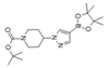 Molecular structure of tert-Butyl 4-[4-(4,4,5,5-tetramethyl-1,3,2-dioxaborolan-2-yl)-1H-pyrazol-1-yl]piperidine-1-carboxylate