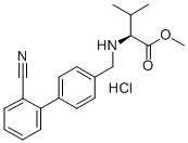 Molecular structure of L-VALINE, N-[(2'-CYANO[1,1'-BIPHENYL]-4-YL)METHYL]-, METHYL ESTER, MONOHYDROCHLORIDE