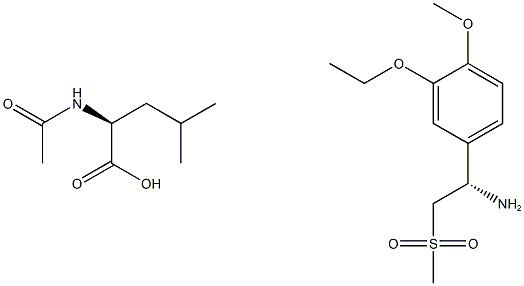 Molecular structure of (S)-1-(3-Ethoxy-4-Methoxyphenyl)-2-(Methylsulfonyl)ethylaMine N-acetyl-L-leucine salt