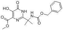 Molecular structure of 4-PYRIMIDINECARBOXYLIC ACID, 1,6-DIHYDRO-5-HYDROXY-2-[1-METHYL-1-[[(PHENYLMETHOXY)CARBONYL]AMINO]ETHYL]-6-OXO-, METHYL ESTER